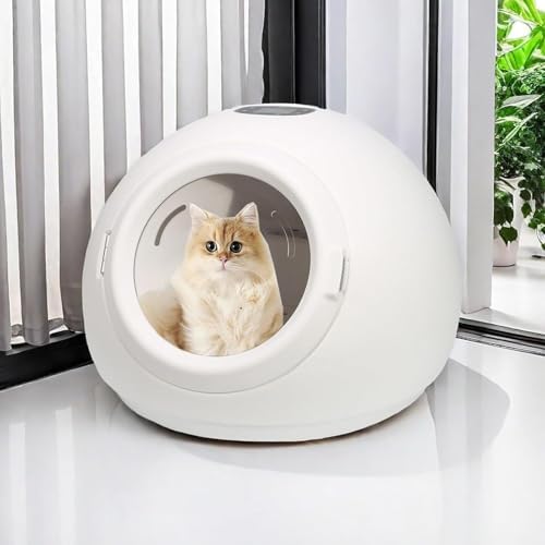 Ultra Quiet Automatic Pet Dryer for Cats & Small Dogs, Adjustable Temperature & Timer, Safe & Efficient Hair Drying Box for Home Grooming