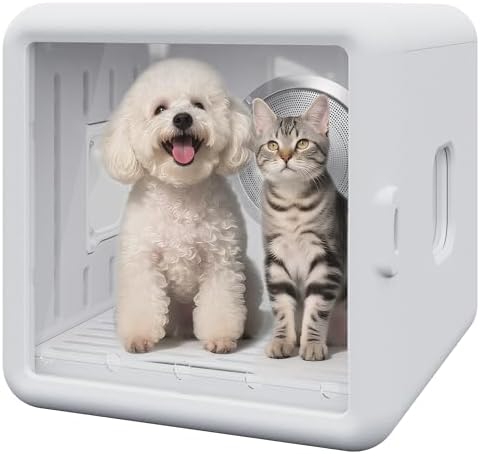 FansaFurn 65L Automatic Dog Dryer Box with Smart Timer, Pet Dryer Box with 360° Warm braw and Ultra Quiet, Smart Temperature Control, Cat Dryer for Cat and Small Dogs