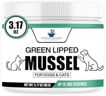 American Standard Supplements Green Lipped Mussel Powder for Dogs & Cats - Joint & Mobility Support - 3.17 oz (90g)