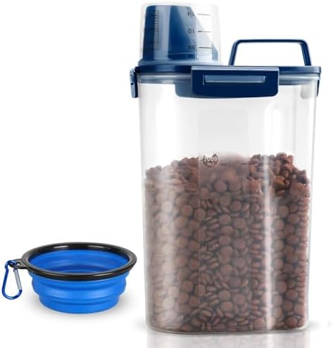 TIOVERY Upgraded Dog Food Storage Container Small, Small, Blue
