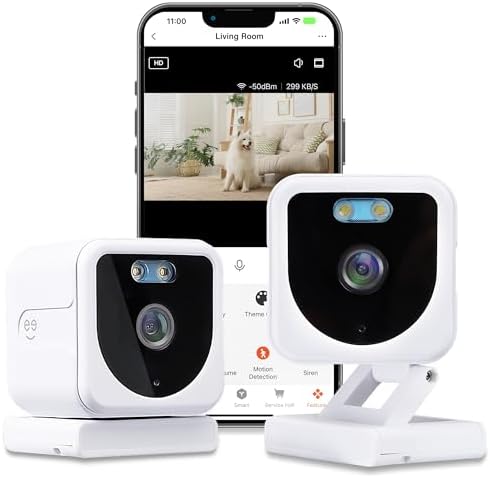 Geeni Mini 1080P Indoor/Outdoor Security Camera, Wi-Fi Cameras, 2-Pack
