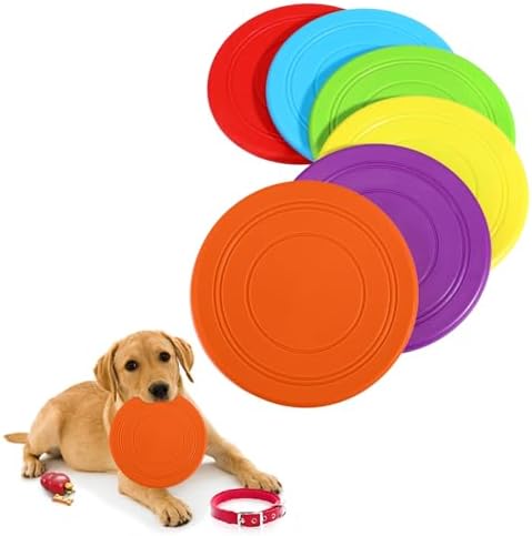 18 Pack Dog Flying Discs, Soft TPR Rubber Flyer Toys for Small Medium & Large Dogs - Interactive, Float in Water, Safe on Teeth, for Outdoor Fetch & Training (6 Colors)