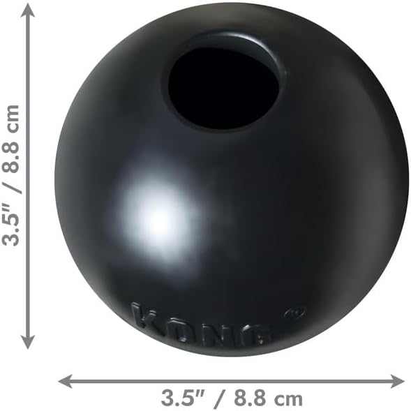 KONG Extreme Ball 2-Pack – Durable Rubber Dog Toy for Power Chewers – Tough Fetch Ball with Hole for Treats – Ideal for Training & Interactive Play – Black (Large)