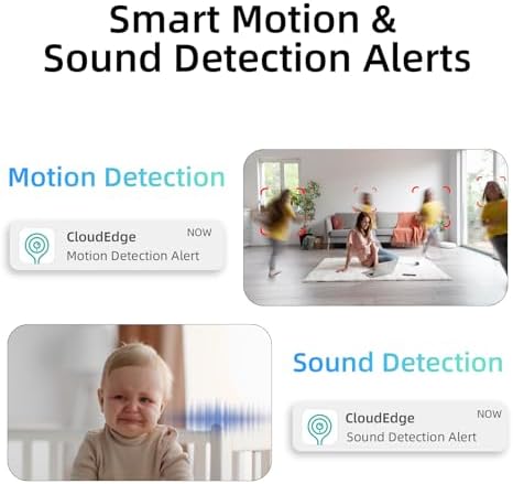 Rraycom 4Pack Indoor Wired Security Camera, Baby & Pet Monitor,2.5K Video