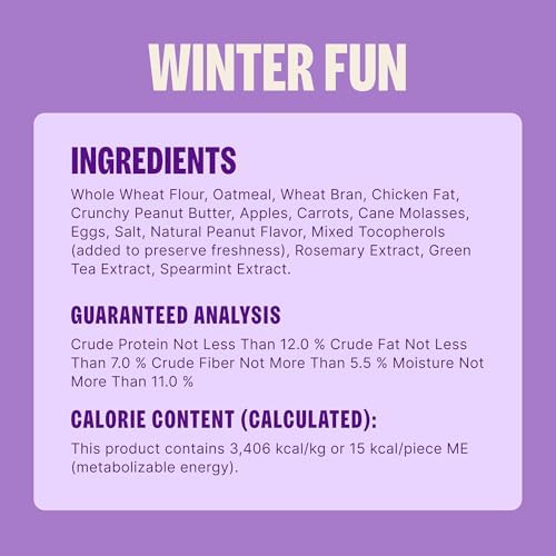 Wellness Old Mother Hubbard Winter Fun P-Nuttier Dog Biscuits, Natural, Seasonal Holiday Treat, Peanut Butter Flavor, 16 oz Bag