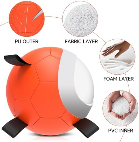 QDAN Herding Ball for Dogs, 25 inch Dog Balls with Straps, Giant Dog Toys Horse Toy, Dog Herding Ball for Australian Shepherd, Orange