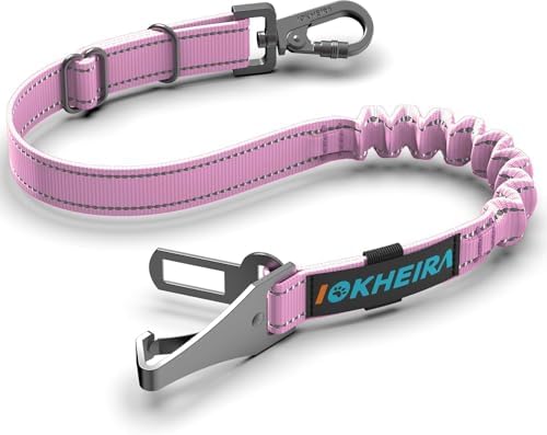 IOKHEIRA Dog Seat Belt 3-in-1 Car Harness - Pink