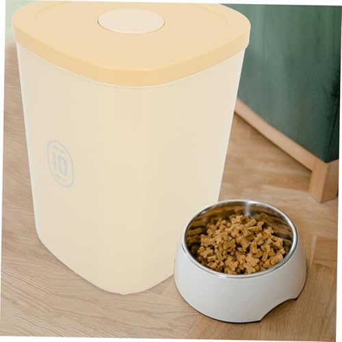MERRYHAPY Airtight Vacuum-sealed Pet Food Storage Container Capacity Dog Food Bin for Grains Dried, Yellow