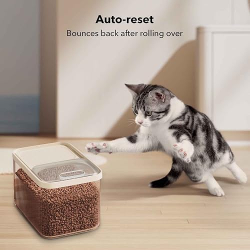 Airtight Pet Food Storage Container, Up to 30 lbs, For Dog Cat and Other Pet Food Storage Bin with Measuring Cup (Clear, 24x17x18cm)