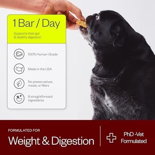 Maev Weight & Digestion Supplement Bars for Dogs, with Probiotics, 30 Count