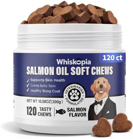 Dog Allergy Chews with Omega-3 Fish Oil, Skin & Immune Support, 120 Ct