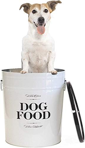 Harry Barker Bon Chien Dog Food Storage Canister, Small, Metal, White
