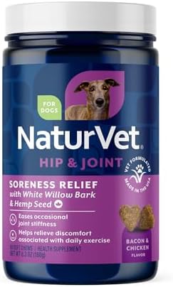NaturVet Aches & Discomfort Plus Hemp Supplement for Dogs - 60 Soft Chews