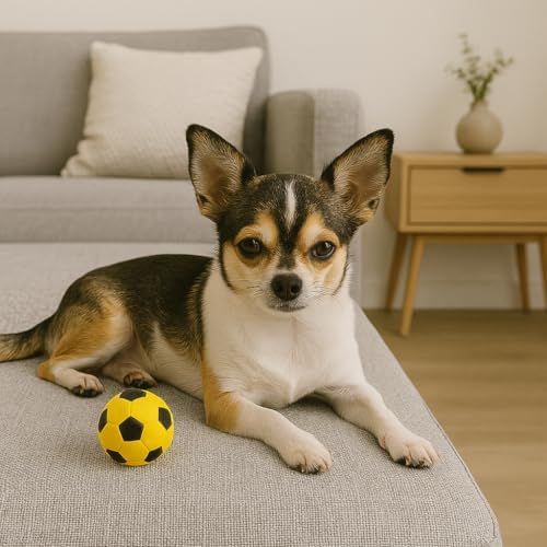 SPOT Latex Soccer Ball Dog Toy – 2in, Assorted Colors, Durable 100% Latex with Loud Squeaker, Fun Indoor & Outdoor Toy for Small Dogs & Puppies to Chase, Fetch, Chew & Play