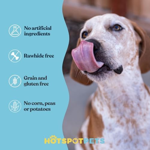hotspot pets Beef Esophagus Gullet Sticks (6 INCHES - 25 Count) Grass Fed with No Added Hormone, All Natural Jerky Dog Treats - Dog Chews Rich in Glucosamine & Chondroitin for Joint Health