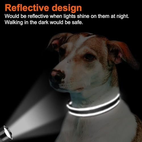 Joytale Reflective Dog Collar, Adjustable Neoprene Padded, Black XL