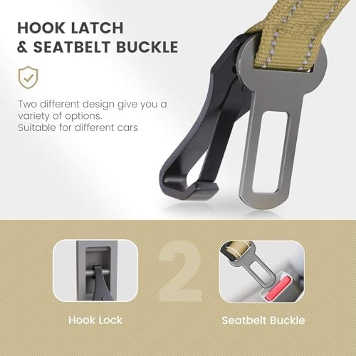 IOKHEIRA Dog Seat Belt 3-in-1 Car Harness - Green