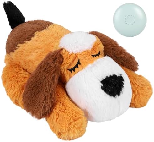 WEOK Heartbeat Puppy for Dogs-for Separation Anxiety Relief, Heartbeat Stuffed Animal Anxiety Calming Behavioral Aid Plush Toy for Dogs Cats Pets