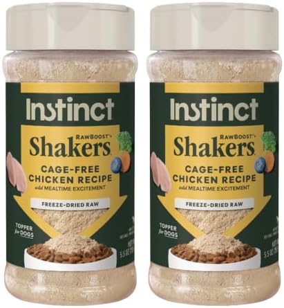 Instinct Freeze Dried Shakers, Dog Food Topper, Chicken, 5.5 oz. (Pack of 2)
