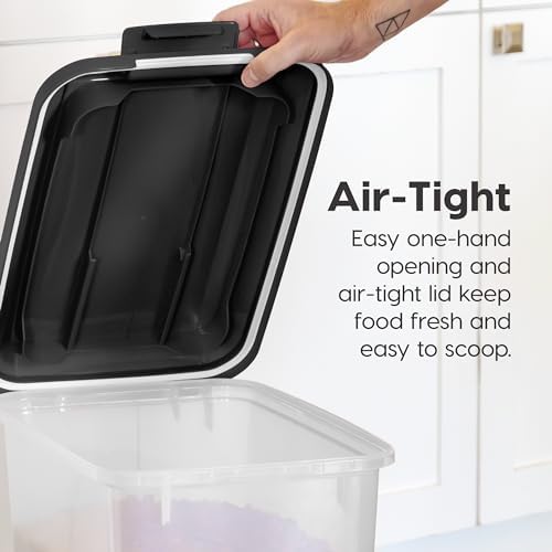 IRIS USA Dog Food Storage Container, 2-Pack, Up to 54 lbs, Black