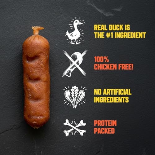 Slammin Sausage Soft Dog Treats, High Protein Duck Chews