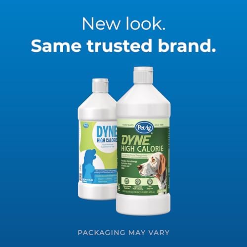 PetAg Dyne High Calorie Liquid Nutritional Supplement for Dogs & Puppies 8 Weeks and Older - 16 oz, Pack of 2 - Supports Performance and Endurance - Sweet Vanilla Flavor