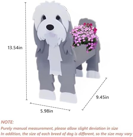 Baba Collie Dog Planter Pots, Animal Shaped Flower Pot