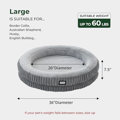 BALANCE Calming Donut Dog Bed, 36", Large