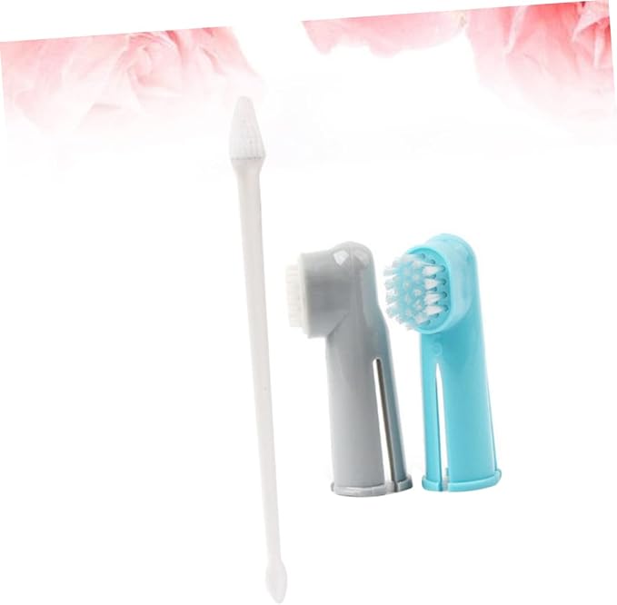 BESPORTBLE 2 Set Pet Toothbrush Set Finger Gloves for Dogs Cats Safe Pet Cleaning Kit