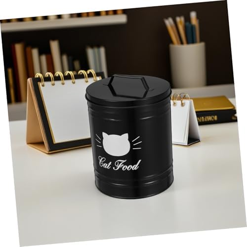 Healifty Airtight Metal Container for Dog Treats and Cat Food Versatile Storage Jar for Keeping Foods Fresh and Dry for Household Use