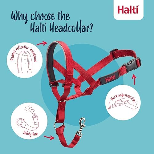 Halti Headcollar | Size 4, Red | Training Collar for Large Dogs