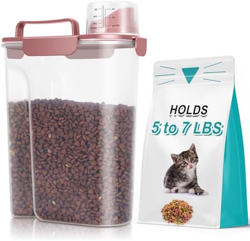 TBMax Portable Dog Food Storage Container 5 to 7 Lbs, 7 Lbs, Dusty Rose