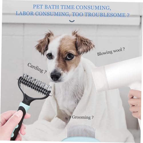 Kisangel Dog Cat Grooming Hair Dryer Brush Low Noise Pet Hair Blower with Adjustable Temperature for Long Hair for Home Salon Plug