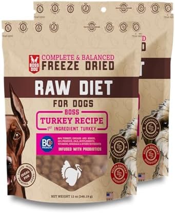 Boss Dog Freeze Dried Raw Diet (Dogs), Turkey Recipe, 12 oz Bag (Bag of 2)