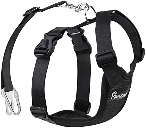 Pawaboo Dog Car Harness, Adjustable Dog Safety Vest Harness with Seat Belt