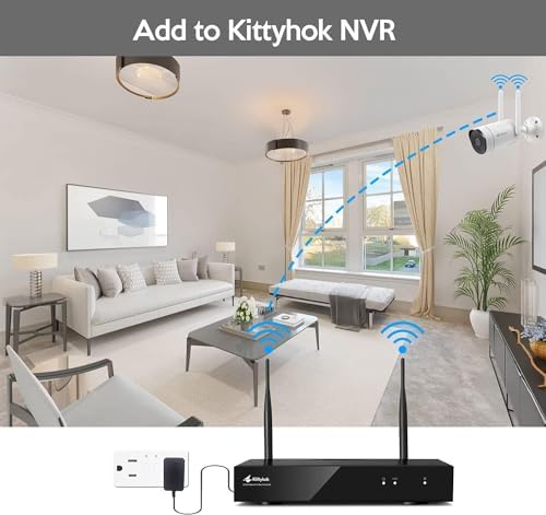 Kittyhok 3MP Wireless Security Camera Outdoor/Indoor, 2K Security Camera