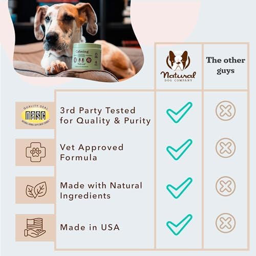 Natural Dog Company Calming Chews for Dogs, Chamomile, Valerian
