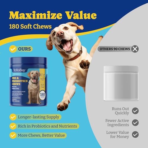 Collagen for Dogs - Dog Collagen Soft Chews for Hip, Joint, Skin & Coat + Probiotics for Dogs, Immune Support Supplement