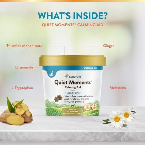 NaturVet Quiet Moments Calming Aid for Cats Plus Melatonin