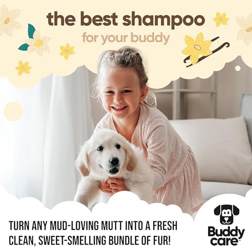 Vanilla & Shea Butter Dog Shampoo by Buddycare | Moisturising Shampoo for Dogs | Vanilla & Shea Butter Scented | with Aloe Vera and Pro Vitamin B5 (169.07oz)