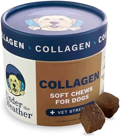 Under the Weather Collagen Chews for Dogs | Promotes Healthy Skin Coat and Stronger Hip & Joint | Improves Overall Mobility | Immunity and Anti-inflammatory Collagen for Dog Supplement | 60 Count