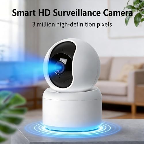 Indoor Pan/Tilt Home Security Camera 2K 3MP, 360 Degree Wireless WiFi Webcam/Monitor for Baby/Elder/Nanny with Night Vision & Phone App, 2 Way Audio, Cloud & SD Card Storage