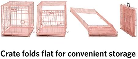 MidWest Homes for Pets Pink Fashion iCrate Starter Kit, 24-inch Dog Crate Bundle for Small Dogs, Includes Crate, Pet Bed, 2 Bowls and Privacy Cover