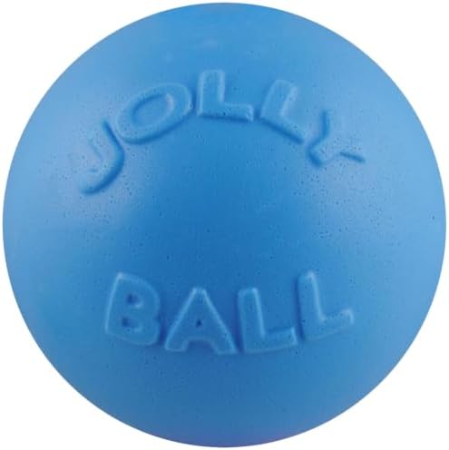 Jolly Pets Bounce-n-Play Dog Toy Ball, 6 Inches, Blueberry, All Breed Sizes | Tough, bouncy medium dog ball made from JollyFlex material that retains shape even when punctured and floats for water play