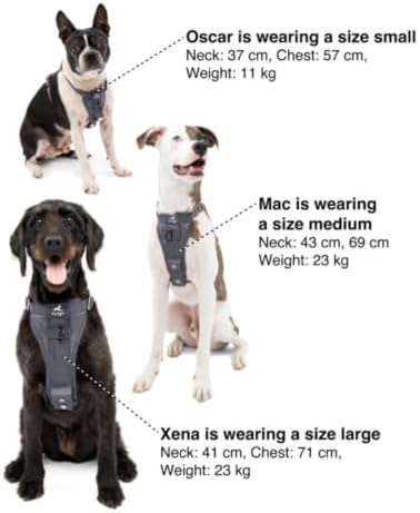 Kurgo Enhanced Strength Tru-Fit Smart Harness, Charcoal, Small