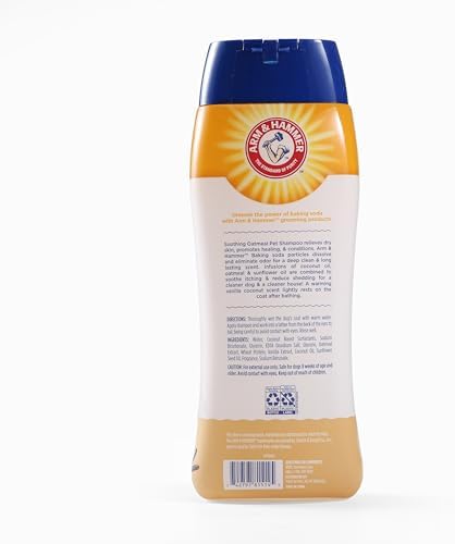 Arm & Hammer Soothing Oatmeal Dog Shampoo, Vanilla Coconut Scent, 20 Fl Oz | Baking soda formula, moisturizing oatmeal, vanilla coconut scent, pH balanced for dry skin