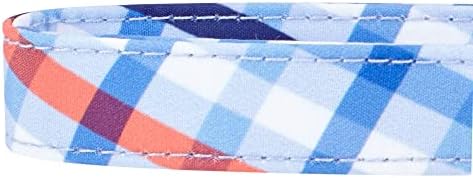 Blueberry Pet 4 Patterns Blue Hue Scottish Plaid Style Adjustable Tie Dog Collar, Medium, Neck 14.5"-20"