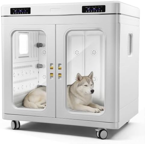SUPVOX 15.2cuft Large Pet Dryer Box, 130lbs Capacity Dog Grooming Blower with Temp Control & Negative Ion, Quiet High-Velocity Drying Cabinet for Cats, US Plug