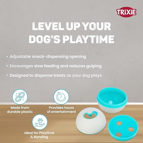 Trixie Treat Tumbler Snack Ball Dog Toy, Level 1 Interactive Treat Dispensing Dog Puzzle, Enrichment Toy, Medium