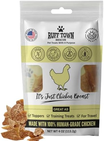 Chicken Jerky Dog Treats | Single Ingredient Dehydrated Chicken Breast, 4oz